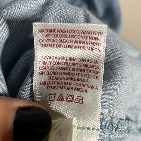 Faded Glory Denim Cotton Off the Shoulder Stretch Ruffle Flowy Top Plus Size XXL - Picture 6 of 6